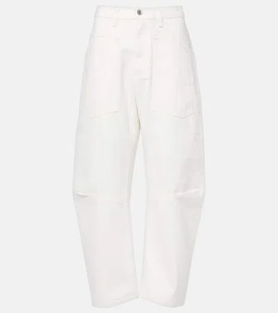 Nili Lotan Shon High-rise Barrel-leg Jeans In Cream
