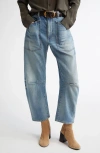Nili Lotan Shon High Waist Barrel Leg Jeans In Summer Wash
