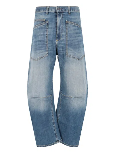 Nili Lotan Faded Detail Jeans In Blue