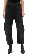 Nili Lotan Shon Mid-rise Barrel-leg Jeans In Black