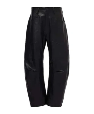 Nili Lotan Shon Leather Barrel-leg Pants In Animal Print
