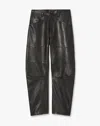 Nili Lotan Shon Leather Barrel-leg Pants In Black