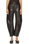 Nili Lotan Shon Leather Pant In Brown