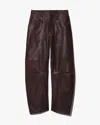 Nili Lotan Shon Leather Pant In Brown