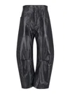 Nili Lotan Shon Leather Barrel-leg Pants In Black