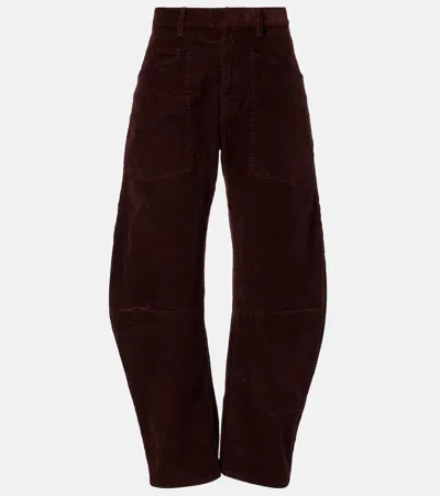 Nili Lotan Shon Mid-rise Barrel-leg Pants In Black