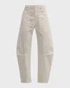 Nili Lotan Shon Mid-rise Cropped Pants In Eggshell