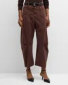 Nili Lotan Shon Mid-rise Cropped Pants In Merlot