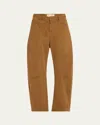Nili Lotan Shon Mid-rise Cropped Pants In Rust
