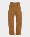 Nili Lotan Shon Mid-rise Cropped Pants In Rust