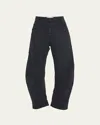 Nili Lotan Shon Mid-rise Cropped Pants In Blue