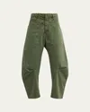 Nili Lotan Shon Mid-rise Cropped Pants In Green