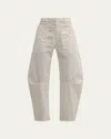 Nili Lotan Shon Mid-rise Cropped Pants In White