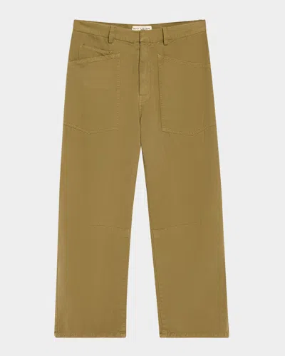Nili Lotan Shon Olive Green Barrel-leg Ankle Pants