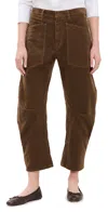 Nili Lotan Shon Mid-rise Stretch-cotton Barrel-leg Pants In Cigar Brown