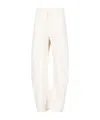 Nili Lotan Shon Cotton And Linen-blend Twill Tapered Pants In White