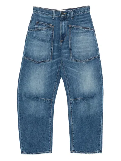 Nili Lotan Shon Patch-pocket Jeans In Blue