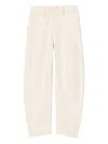 Nili Lotan Shon Cotton And Linen-blend Twill Tapered Pants In Neutral
