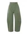 Nili Lotan Shon Pleat Detail Track Pants In Green