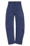Nili Lotan Shon Stretch Cotton Pants In Blue