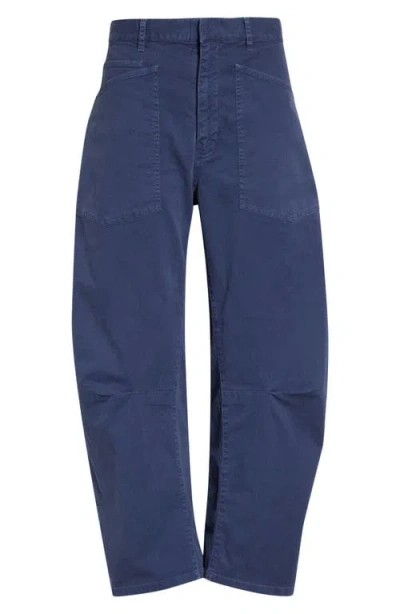 Nili Lotan Shon Stretch Cotton Pants In Blue