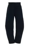 Nili Lotan Shon Corduroy Barrel-leg Pants In Navy