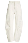 Nili Lotan Shon Cotton-blend Twill Tapered Pants In Stone