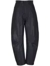 Nili Lotan Shon Barrel Leather Pants In Black