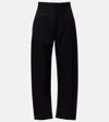 Nili Lotan Shon Virgin Wool Barrel-leg Pants In Black