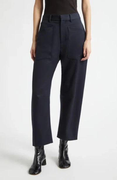 Nili Lotan Shon Virgin Wool Crop Pants In Blue