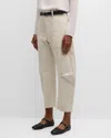 Nili Lotan Shon Cotton And Linen-blend Twill Tapered Pants In Stone