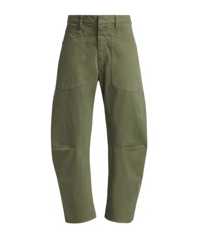 Nili Lotan Shon Wide-leg Trousers In Green