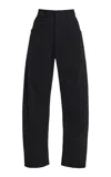 Nili Lotan Shon Wool Barrel-leg Pants In Black