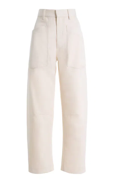 Nili Lotan Shon Wool Barrel-leg Pants In Neutral