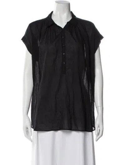 Pre-owned Nili Lotan Short Sleeve Blouse In Black