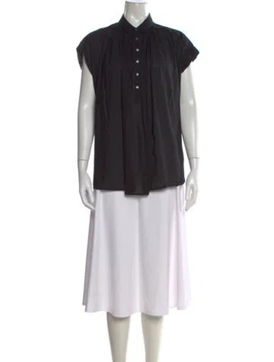 Pre-owned Nili Lotan Short Sleeve Blouse In Black