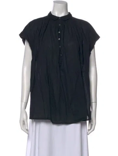 Pre-owned Nili Lotan Short Sleeve Blouse In Blue