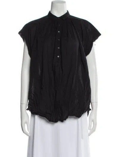 Pre-owned Nili Lotan Short Sleeve Blouse In Gray