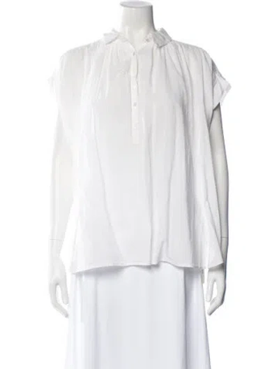 Pre-owned Nili Lotan Short Sleeve Blouse In White