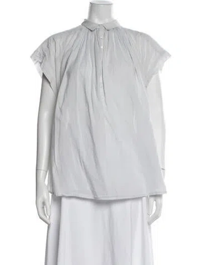 Pre-owned Nili Lotan Short Sleeve Blouse In White