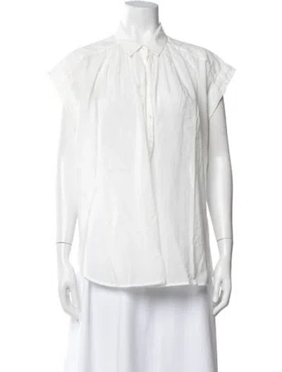Pre-owned Nili Lotan Short Sleeve Blouse In White