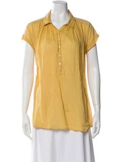 Pre-owned Nili Lotan Short Sleeve Blouse In Yellow