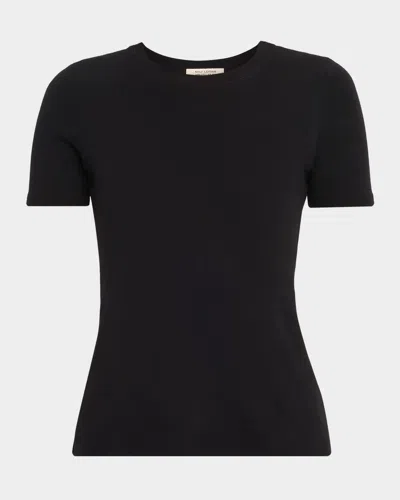 Nili Lotan Short-sleeve Fitted T-shirt In Black