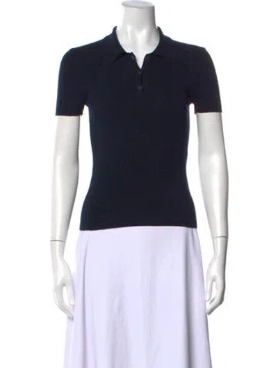 Pre-owned Nili Lotan Short Sleeve Polo In Black