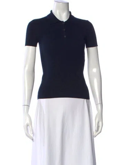 Pre-owned Nili Lotan Short Sleeve Polo In Blue