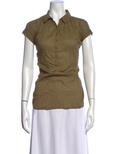 Pre-owned Nili Lotan Short Sleeve Polo In Green