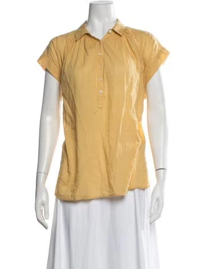 Pre-owned Nili Lotan Short Sleeve Polo In Yellow