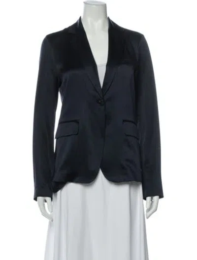 Pre-owned Nili Lotan Silk Blazer In Blue