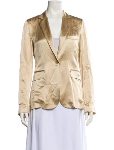 Pre-owned Nili Lotan Silk Blazer In Gold