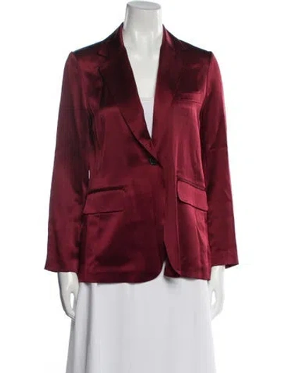Pre-owned Nili Lotan Silk Blazer In Red